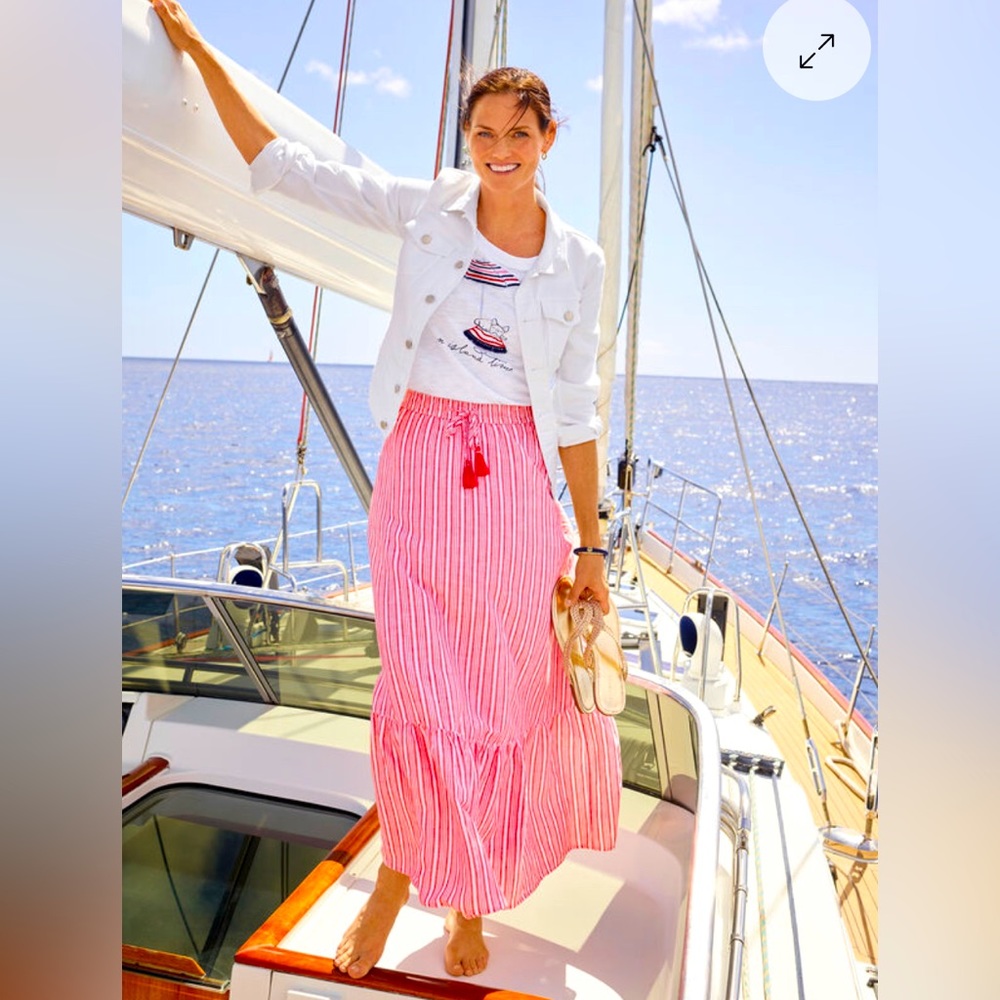 TALBOTS STRIPE LINEN MAXI SKIRT